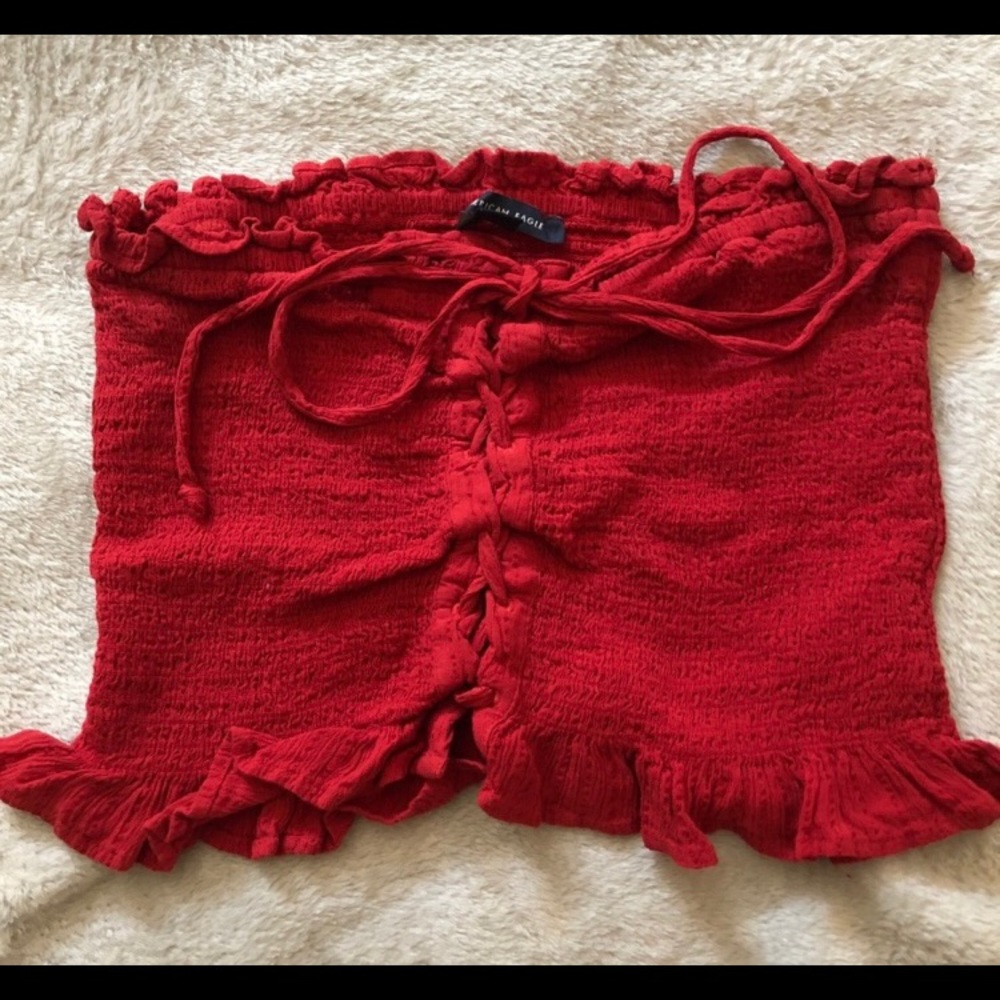 Ruffled Red Tube Top